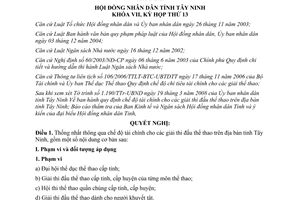 Nghị quyết 15/2008/NQ-HĐND chế độ tài chính giải thi đấu thể thao Tây Ninh