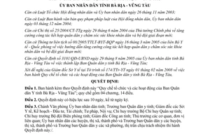 Quyết định 16/2008/QĐ-UBND Tổ chức và hoạt động Ban Quân dân Y Bà Rịa Vũng Tàu