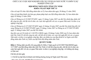 Nghị quyết 07/2008/NQ-HĐND về chế độ công tác phí chi tổ chức hội nghị