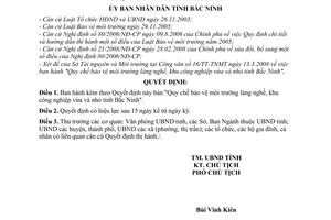 Quyết định 48/2008/QĐ-UBND Quy chế bảo vệ môi trường làng nghề