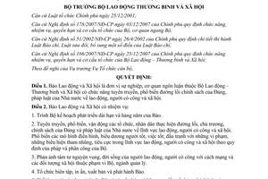 Quyết định 514/QĐ-LĐTBX 2008 chức năng nhiệm vụ cơ cấu tổ chức Báo Lao động và xã hội