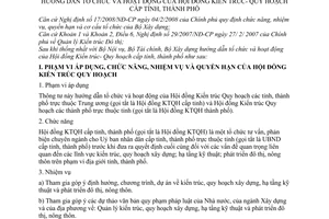 Thông tư 08/2008/TT-BXD tổ chức hoạt động Hội đồng kiến trúc quy hoạch cấp tỉnh, thành phố