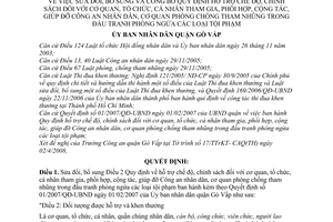 Quyết định 01/2008/QĐ-UBND sửa đổi hỗ trợ chế độ chính sách CQ,tổ chức cá nhân giúp đỡ CAND,CQ phòng chống tham nhũng, chống tội phạm