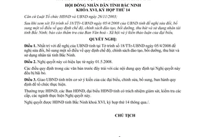 Nghị quyết 110/2008/NQ-HĐND16 sửa đổi chính sách thu hút nhân tài Bắc Ninh