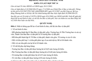 Nghị quyết 111/2008/NQ-HĐND mô hình tổ chức chế độ cho Bảo vệ dân phố Bắc Ninh