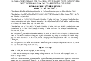 Nghị quyết 02/2008/NQ-HĐND miễn bãi bỏ phí lệ phí khoản đóng góp của nhân dân 24/2007/CT-TTg Bến Tre