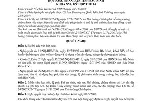 Nghị quyết 106/2008/NQ-HĐND16 bãi bỏ miễn phí lệ phí