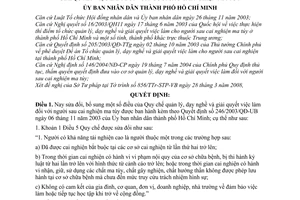 Quyết định 31/2008/QĐ-UBND  sửa đổi quy chế quản lý, dạy nghề và giải quyết việc làm đối với người sau cai nghiện ma túy