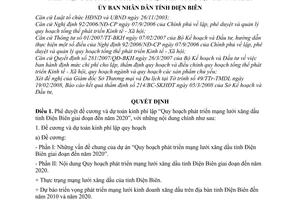 Quyết định 391/QĐ-UBND phê duyệt đề cương và dự toán kinh phí lập quy hoạch phát triển mạng lưới xăng dầu tỉnh Điện Biên giai đoạn đến 2020