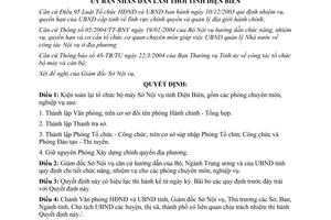 Quyết định 10/2004/QĐ-UBND kiện toàn lại tổ chức bộ máy Sở Nội vụ Điện Biên