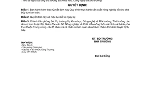 Quyết định 1121/QĐ-BNN-KHCN Quy trình thực hành sản xuất nông nghiệp tốt cho chè búp tươi an toàn