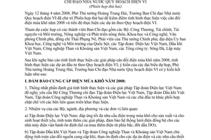 Thông báo 93/TB-VPCP ý kiến kết luận Phó Thủ tướng Hoàng Trung Hải họp Ban chỉ đạo nhà nước quy hoạch điện VI