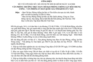 Công điện 09/CĐ-TW chủ động đối phó bão số 1 hồi 04 giờ ngày 16/4