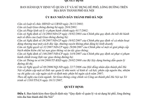 Quyết định 20/2008/QĐ-UBND  Quy định  quản lý và sử dụng hè phố, lòng đường trên địa bàn thành phố Hà Nội