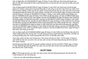 Quyết định 02/2008/QĐ-UBND phê duyệt các khu vực cấm, tạm cấm hạn chế hoạt động