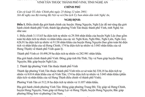 Nghị định 45/2008/NĐ-CP điều chỉnh địa giới hành chính Hưng Nguyên, Nghi Lộc để mở rộng thành phố Vinh thành lập phường Vinh Tân tỉnh Nghệ An