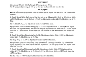 Nghị định 47/2008/NĐ-CP điều chỉnh địa giới hành chính xã, thành lập huyện Mai Sơn, Bắc Yên, tỉnh Sơn La