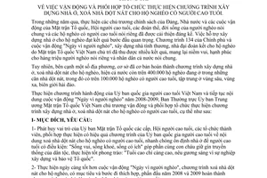 Thông tri 33/TT-MTTW vận động và phối hợp tổ chức thực hiện chương trình xây dựng nhà ở, xoá nhà dột nát cho hộ nghèo có người cao tuổi