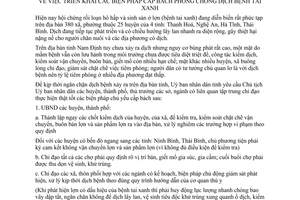 Chỉ thị 08/CT-UBND triển khai biện pháp cấp bách phòng chống dịch bệnh tai xanh Nam Định