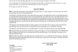 Quyết định 26/2008/QĐ-UBND thành lập Văn phòng Ủy ban nhân dân tỉnh Hậu Giang