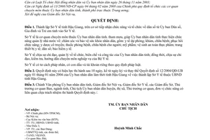 Quyết định 24/2008/QĐ-UBND thành lập Sở Y tế tỉnh Hậu Giang