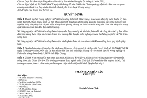 Quyết định 15/2008/QĐ-UBND thành lập Sở Nông nghiệp và Phát triển nông thôn tỉnh Hậu Giang