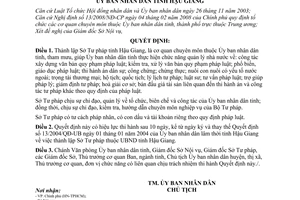 Quyết định 11/2008/QĐ-UBND thành lập Sở Tư pháp tỉnh Hậu Giang