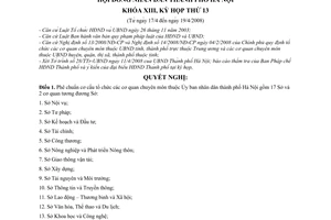 Nghị quyết 09/2008/NQ-HĐND phê chuẩn cơ cấu tổ chức các cơ quan chuyên môn thuộc UBND thành phố, UBND quận, huyện