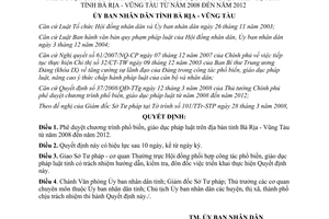 Quyết định số 22/2008/QĐ-UBND Phổ biến pháp luật trên tỉnh Bà Rịa Vũng Tàu