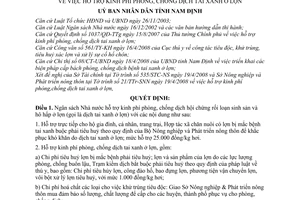 Quyết định 06/2008/QĐ-UBND hỗ trợ kinh phí phòng, chống dịch tai xanh ở lợn