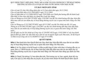Quyết định 15/2008/QĐ-UBND  quy định thực hiện đấu thầu mua sắm tài sản nhằm duy trì hoạt động thường xuyên của cơ quan nhà nước bằng vốn NN