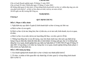 Nghị định 52/2008/NĐ-CP quản lý kinh doanh dịch vụ bảo vệ