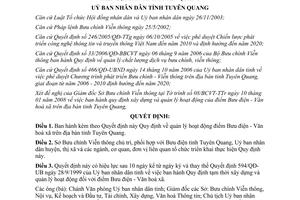 Quyết định 03/2008/QĐ-UBND quản lý hoạt động điểm bưu điện văn hoá xã Tuyên Quang