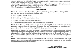 Quyết định  20/2008/QĐ-BGDĐT  Chương trình khung giáo dục đại học Khối ngành Khoa học Sức khỏe trình độ đại học và cao đẳng