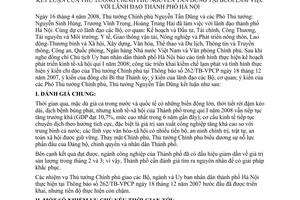 Thông báo 103/TB-VPCP kết luận Thủ tướng Chính phủ Nguyễn Tấn Dũng buổi làm việc lãnh đạo thành phố Hà Nội