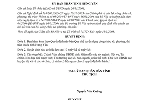 Quyết định 12/2008/QĐ-UBND tuyển dụng công chức xã phường thị trấn Hưng Yên