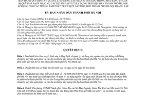 Quyết định 21/2008/QĐ-UBND Quy định quản lý, sử dụng các nguồn vốn giải phóng mặt bằng chuẩn bị quỹ đất sạch phục vụ các dự án trên Hà Nội