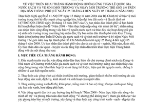 Chỉ thị 11/2008/CT-UBND triển khai tháng hành động hưởng ứng tuần lễ quốc gia nước sạch vệ sinh môi trường ngày môi trường thế giới 5/6 địa bàn TP HCM