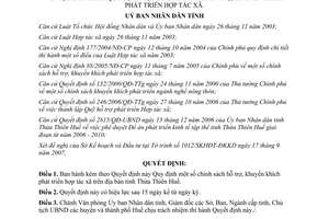 Quyết định 1000/QĐ-UBND hỗ trợ khuyến khích phát triển hợp tác xã