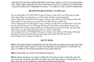 Quyết định 2412/QĐ-BGDĐT phê duyệt Chương trình phổ biến, giáo dục pháp luật của ngành GD thực hiện NQ 61/2007/NQ-CP và QĐ 37/2008/QĐ-TTg