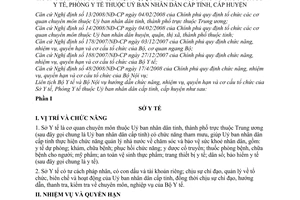 Thông tư liên tịch  03/2008/TTLT-BYT-BNV hướng dẫn chức năng, nhiệm vụ, quyền hạn và cơ cấu tổ chức của Sở Y tế, Phòng Y tế thuộc UBND tỉnh cấp huyện