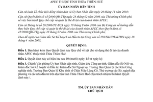 Quyết định 993/2008/QĐ-UBND Quy chế xét cho phép sử dụng thẻ đi lại doanh nhân APEC Thừa Thiên Huế