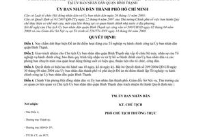 Quyết định 34/2008/QĐ-UBND  chấm dứt thực hiện Đề án thí điểm hoạt động của Tổ nghiệp vụ hành chính công tại Ủy ban nhân dân quận Bình Thạnh
