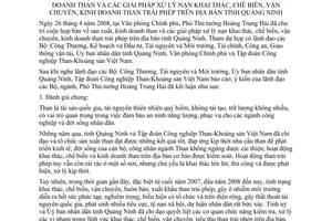 Thông báo 109/TB-VPCP kết luận Phó Thủ tướng Hoàng Trung Hải sản xuất kinh doanh than giải pháp xử lý nạn khai thác Quảng Ninh