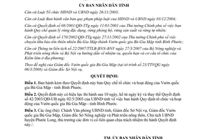 Quyết định 19/2008/QĐ-UBND tổ chức hoạt động Vườn quốc gia Bù Gia Mập