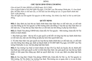 Quyết định 1073/QĐ-UBND thủ tục hành chính cơ chế một cửa,