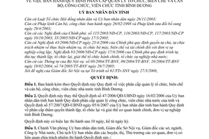 Quyết định 16/2008/QĐ-UBND  quy định phân cấp quản lý tổ chức, biên chế và cán bộ, công chức, viên chức tỉnh Bình Dương