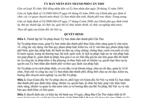 Quyết định số 28/2008/QĐ-UBND Thành lập Sở Tư pháp Cần Thơ