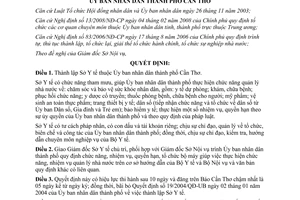 Quyết định số 37/2008/QĐ-UBND Thành lập Sở Y tế Cần Thơ