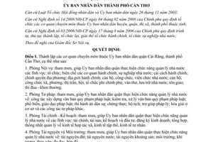 Quyết định 41/2008/QĐ-UBND thành lập cơ quan chuyên môn thuộc UBND Cái Răng